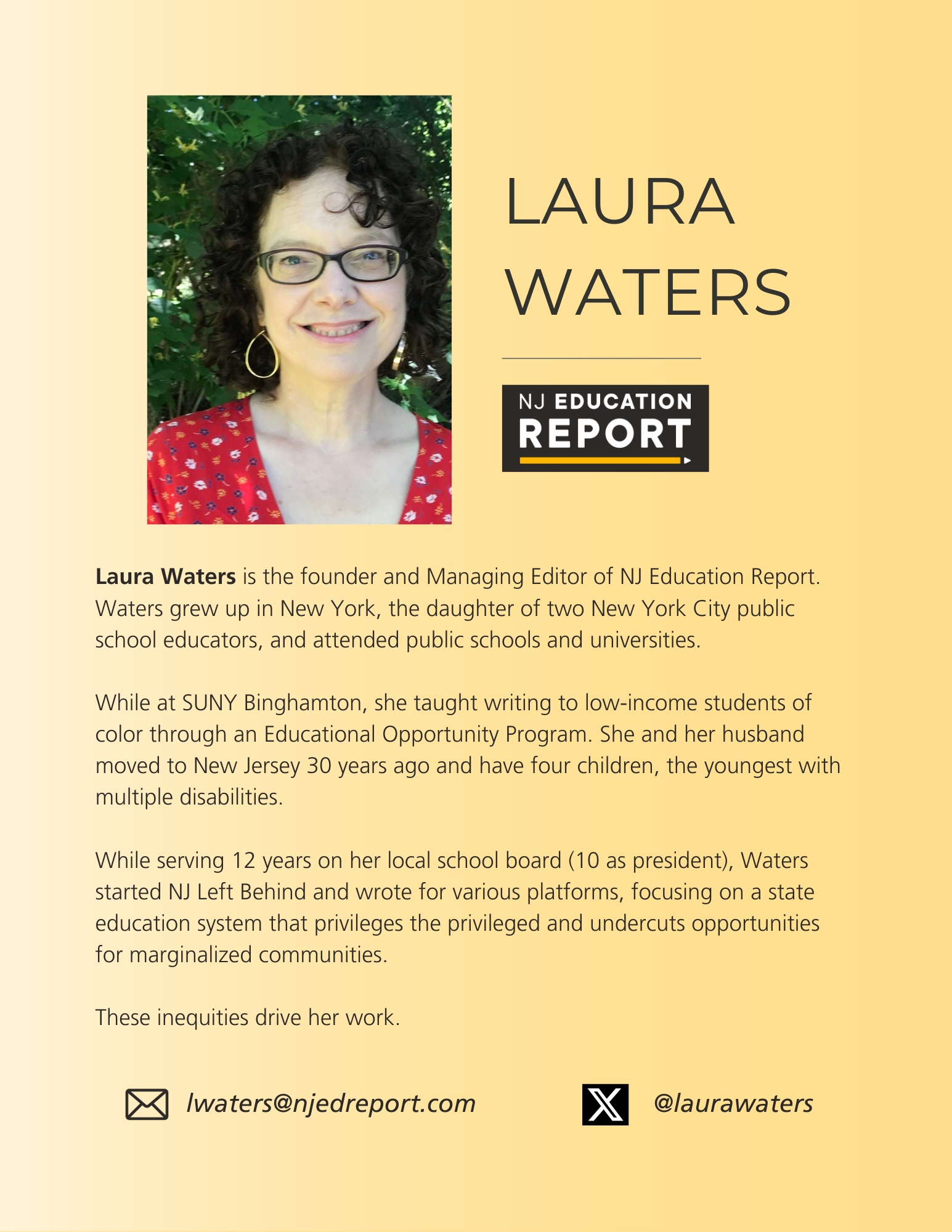 About Laura Waters | Founder & Managing Editor, NJ Education Report